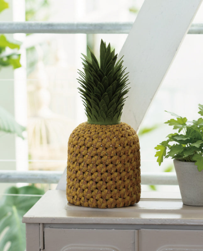 【材料キット】《パイナップル型のロールペーパカバー》_「みんなの紙バンド雑貨vol.16」掲載(レシピなし)（kit-0110)