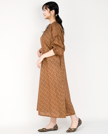 【型紙】バンドカラーのギャザーワンピース　（SB-0108）