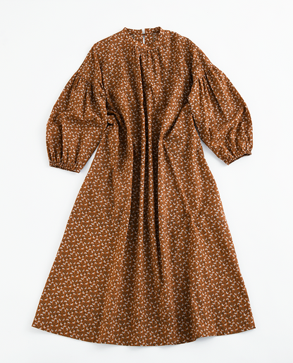 【型紙】バンドカラーのギャザーワンピース　（SB-0108）