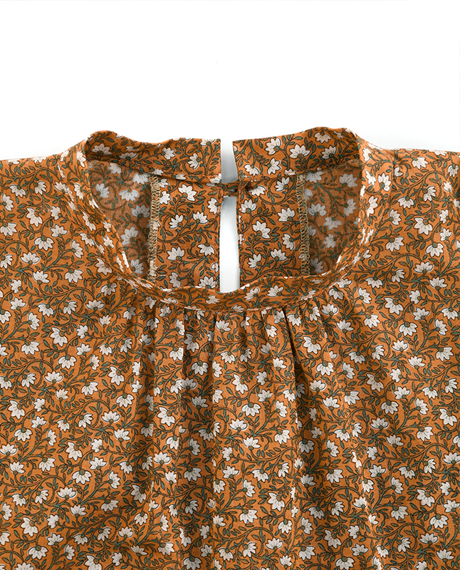 【型紙】バンドカラーのギャザーワンピース　（SB-0108）