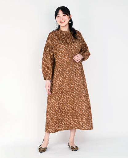 【型紙】バンドカラーのギャザーワンピース　（SB-0108）