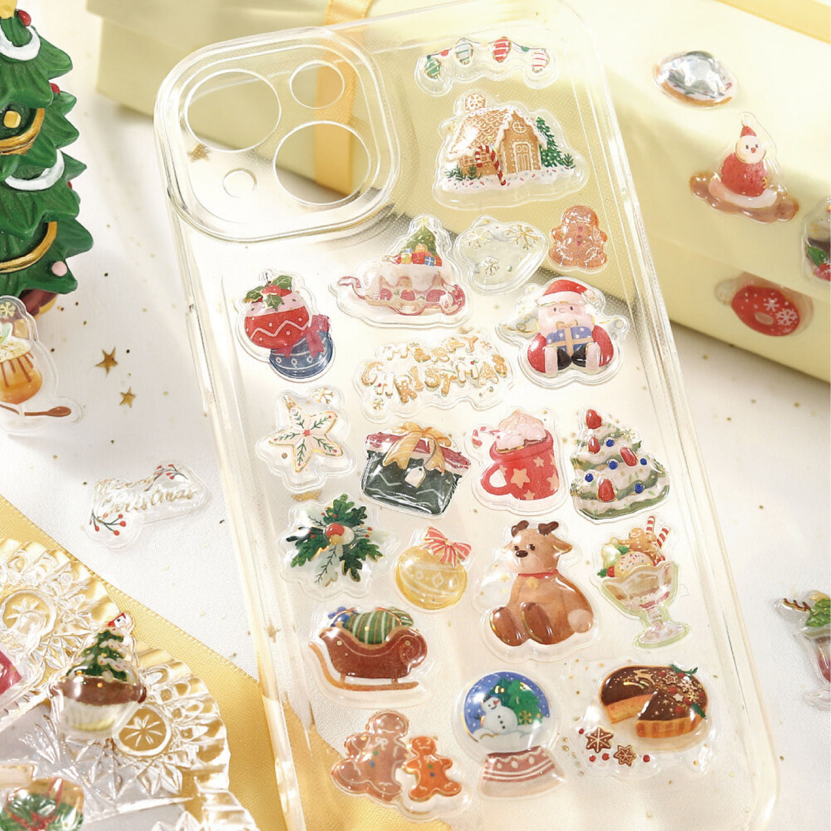 【シール】BGM きゅるるんシール 2026クリスマス限定（SH-0010）｜箔押し クリスマスギフト シール