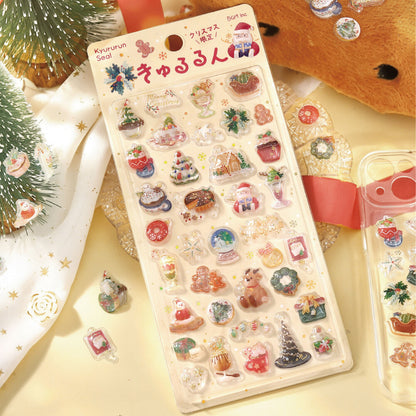 【シール】BGM きゅるるんシール 2026クリスマス限定（SH-0010）｜箔押し クリスマスギフト シール